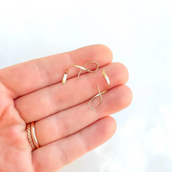 Hoops By Hand Earrings Solid 14K Gold Mini Spiral Earrings