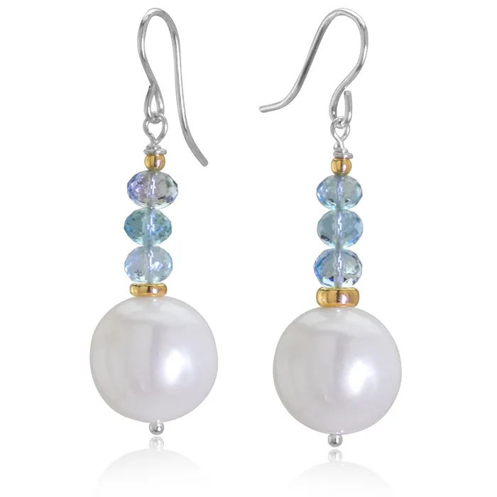 Impressionist Collection Aquamarine Freshwater Pearl Earrings Elisa Ilana Earrings Impressionist Collection Aquamarine Freshwater Pearl Earrings Elisa Ilana Earrings