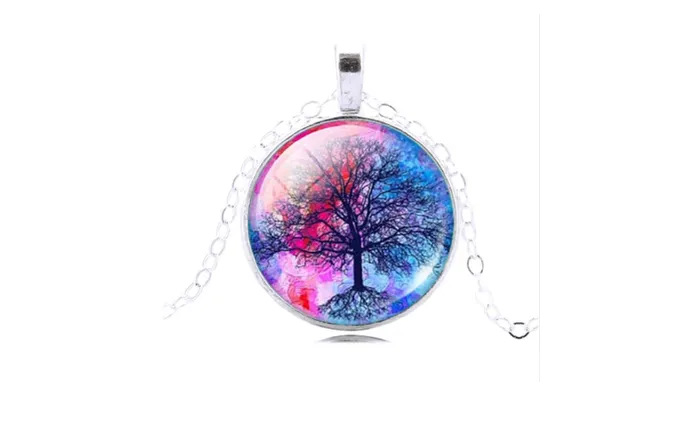 Life Tree Pendant Classic Glass Cabochon Necklace sparklingselections Necklaces Life Tree Pendant Classic Glass Cabochon Necklace sparklingselections Necklaces