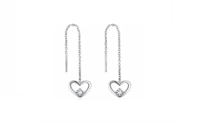Love Heart Drop Dangle Line Earrings sparklingselections Earrings