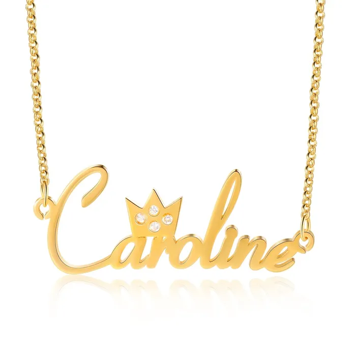 Necklaces Ashley Jewels 925 Sterling Silver Crown Nameplate Necklace
