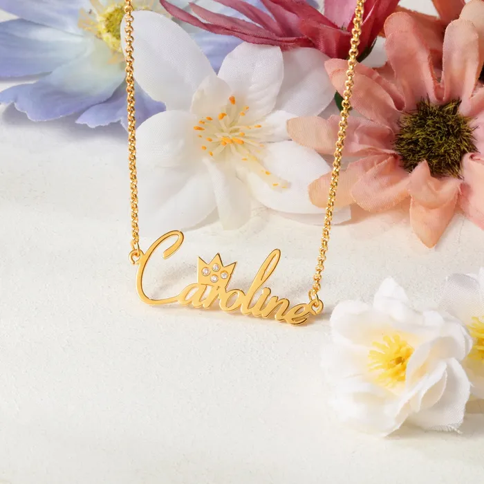 Necklaces Ashley Jewels 925 Sterling Silver Crown Nameplate Necklace