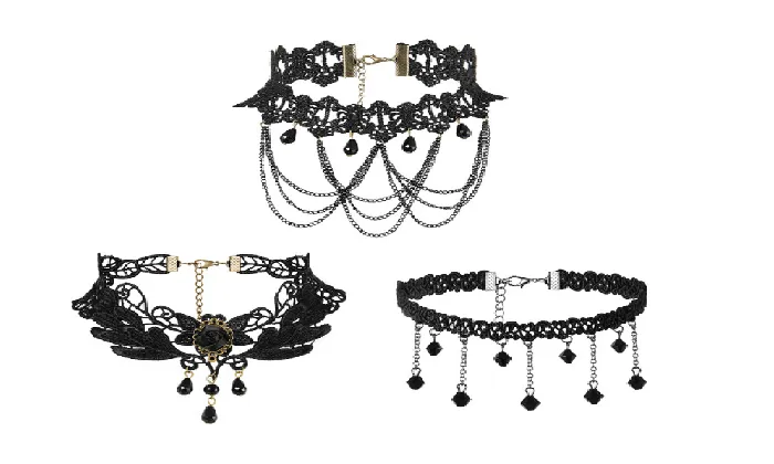 Necklaces Black Lace Velvet Choker Necklace For Women sparklingselections