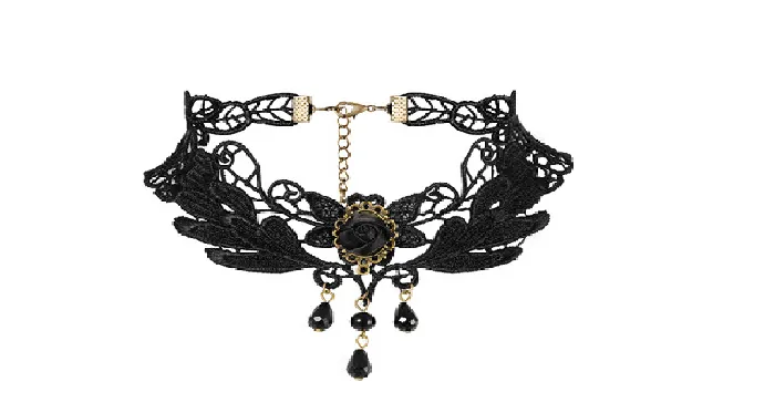 Necklaces Black Lace Velvet Choker Necklace For Women sparklingselections