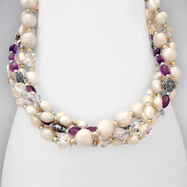 Necklaces Elisa Ilana Amethyst Keshi Pearl Necklace335837
