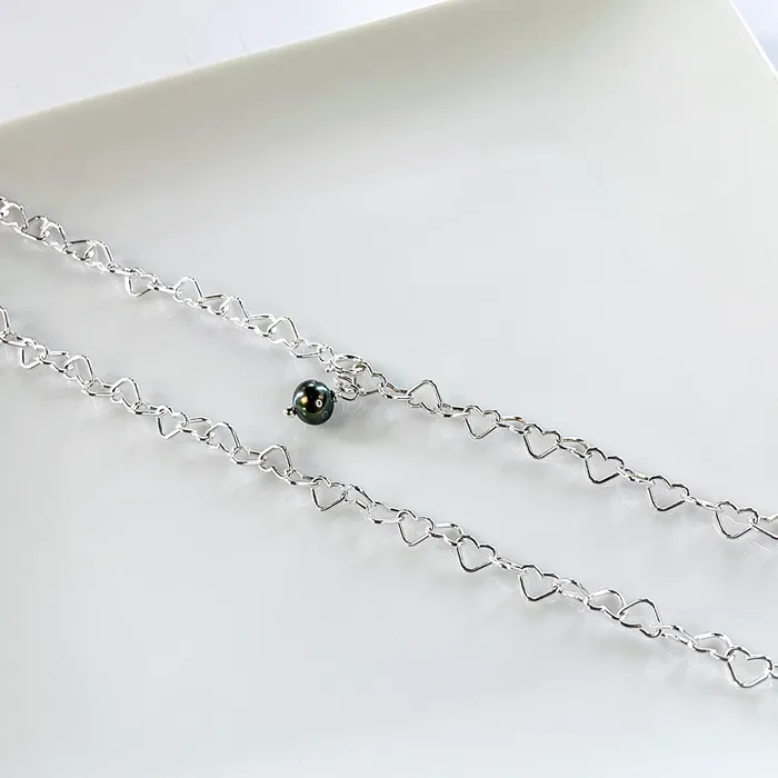 Necklaces Elisa Ilana Heart Chain Necklace w Freshwater Pearl Accent