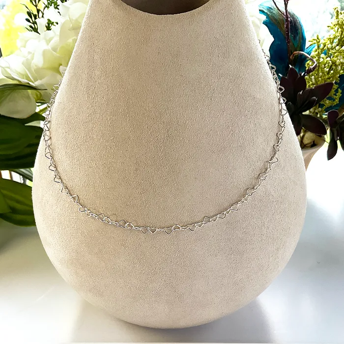 Necklaces Elisa Ilana Heart Chain Necklace w Freshwater Pearl Accent Necklaces Elisa Ilana Heart Chain Necklace w Freshwater Pearl Accent