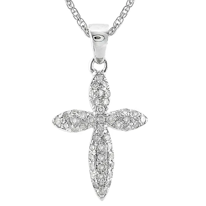 Necklaces Elisa Ilana Silver Diamond Cross Pendant341545
