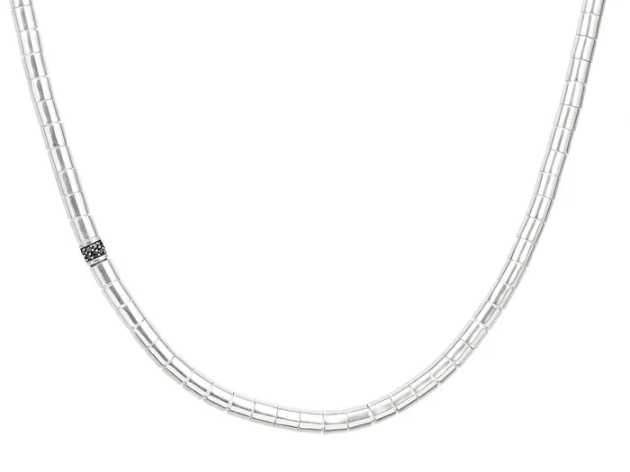 Necklaces GG SILVER NEW GURHAN Mens Sterling Silver SingleStrand Beaded Short Necklace Large Tube Beads Single Pave Station Necklaces GG SILVER NEW GURHAN Mens Sterling Silver SingleStrand Beaded Short Necklace Large Tube Beads Single Pave Station