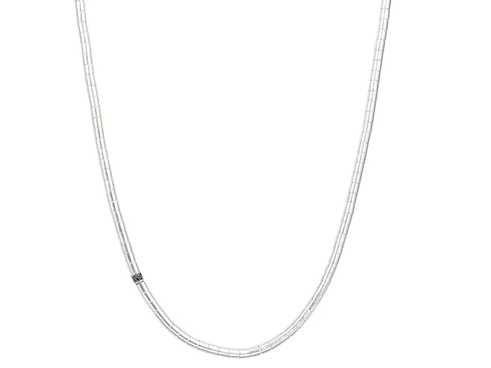 Necklaces GG SILVER NEW GURHAN Mens Sterling Silver SingleStrand Beaded Short Necklace Large Tube Beads Single Pave Station