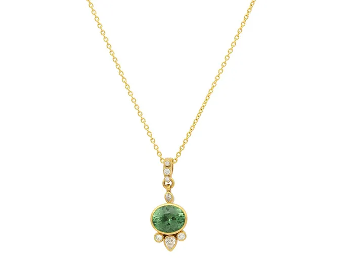 Necklaces GURHAN Prism Gold Tourmaline Pendant Necklace 12x10mm Facetted Oval GG GOLD OOAK Necklaces GURHAN Prism Gold Tourmaline Pendant Necklace 12x10mm Facetted Oval GG GOLD OOAK