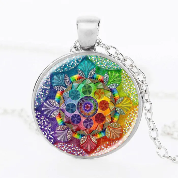 Necklaces Handmade Om Symbol Buddhism Mandala Pendant Necklace sparklingselections Necklaces Handmade Om Symbol Buddhism Mandala Pendant Necklace sparklingselections