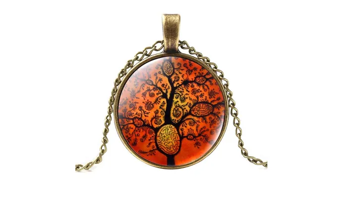Necklaces Life Tree Art Glass Cabochon Pendant Necklace sparklingselections Necklaces Life Tree Art Glass Cabochon Pendant Necklace sparklingselections