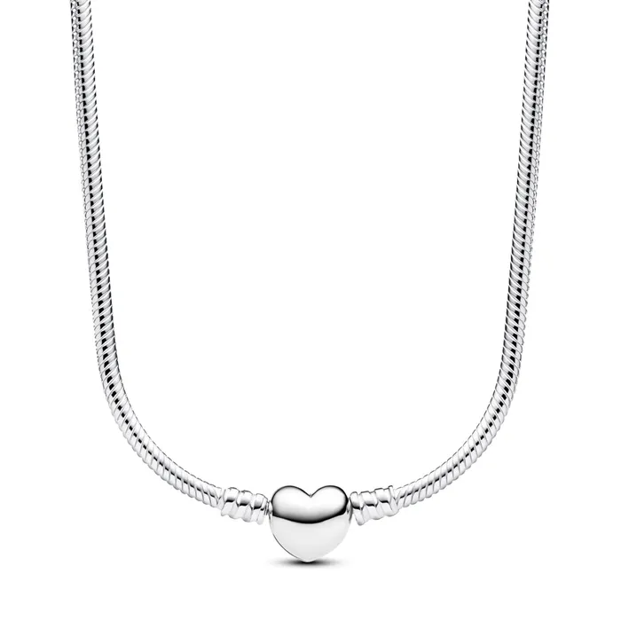 Necklaces Pandora Pandora Moments Heart Clasp Snake Chain Necklace