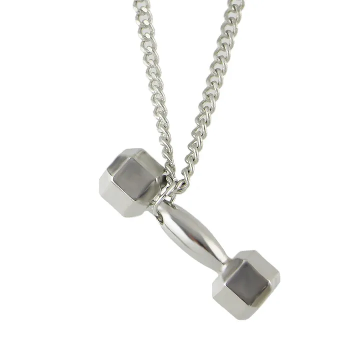 Necklaces sparklingselections Dumbbell Shape Geometric Pendant Necklace for Men Necklaces sparklingselections Dumbbell Shape Geometric Pendant Necklace for Men