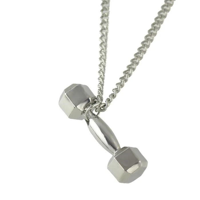 Necklaces sparklingselections Dumbbell Shape Geometric Pendant Necklace for Men Necklaces sparklingselections Dumbbell Shape Geometric Pendant Necklace for Men