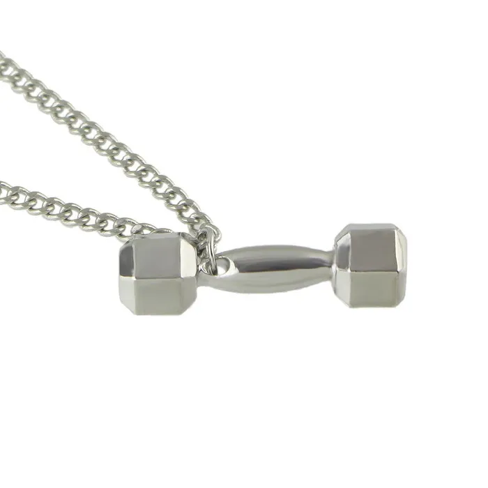 Necklaces sparklingselections Dumbbell Shape Geometric Pendant Necklace for Men Necklaces sparklingselections Dumbbell Shape Geometric Pendant Necklace for Men