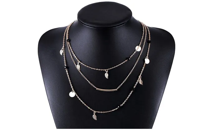 Necklaces sparklingselections Gold Chain Beads Leaves Pendant Necklace