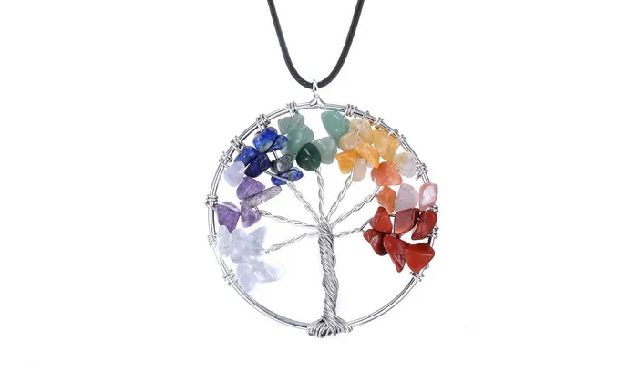 Necklaces sparklingselections Life Tree Quartz Chips Pendant Necklace