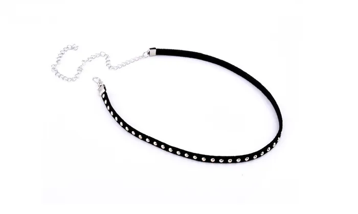 Necklaces sparklingselections New Black Cord Rivet Choker Charm Pendant Necklace