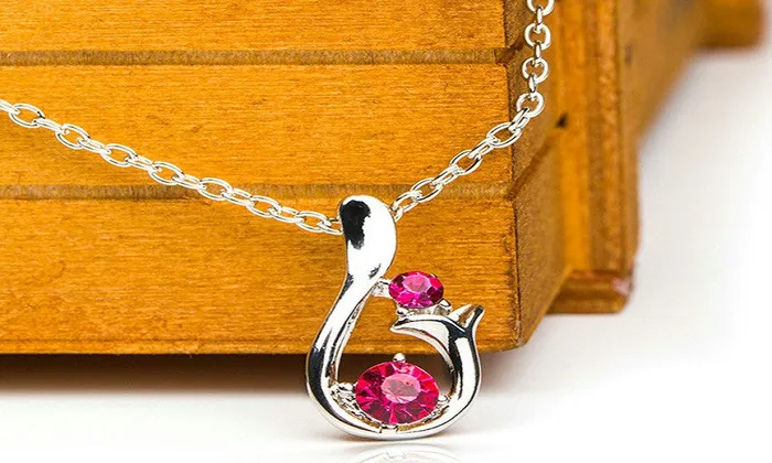 Necklaces sparklingselections Silver Plated Crystal Pendant Necklace