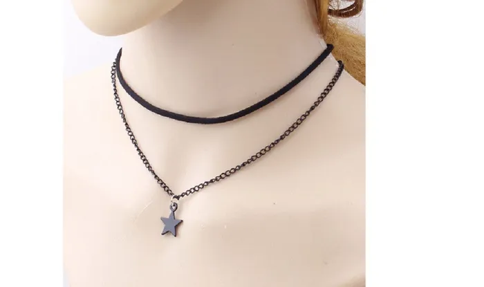 Necklaces sparklingselections Simple Double Star Pendant choker Necklace