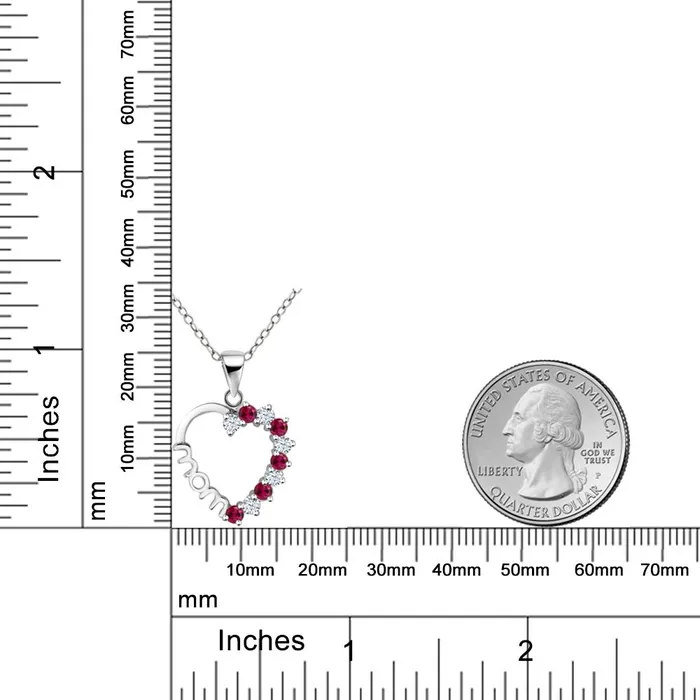 Necklaces sparklingselections Womens White Sapphire Created Ruby Heart Shaped Necklace Pendant Necklaces sparklingselections Womens White Sapphire Created Ruby Heart Shaped Necklace Pendant