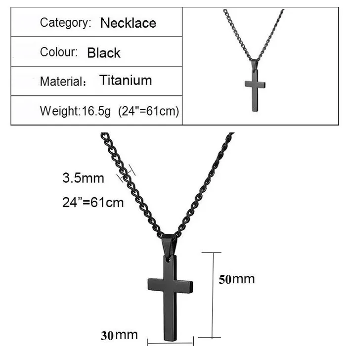 Necklaces Summer Love Jewelry Mens Cross Necklaces For Women Men Stainless Steel Black Color Pendant Prayer Necklace Jewelry sparklingselections