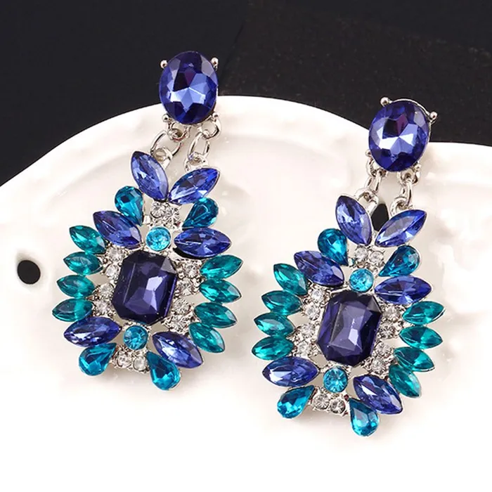 New Fashion Trendy Elegant Shiny Resin Stone Blue Earrings sparklingselections Earrings