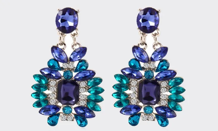 New Fashion Trendy Elegant Shiny Resin Stone Blue Earrings sparklingselections Earrings