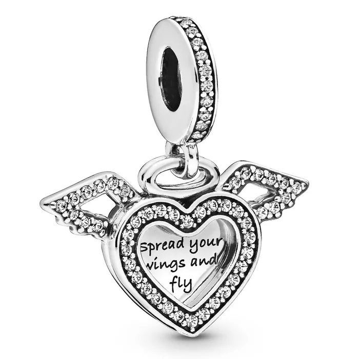 Pandora Charm Necklaces Pandora Heart Angel Wings Dangle Charm