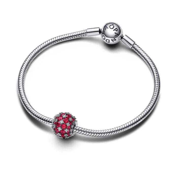 Pandora Charm Necklaces Sparkling Pav Round Pink Charm