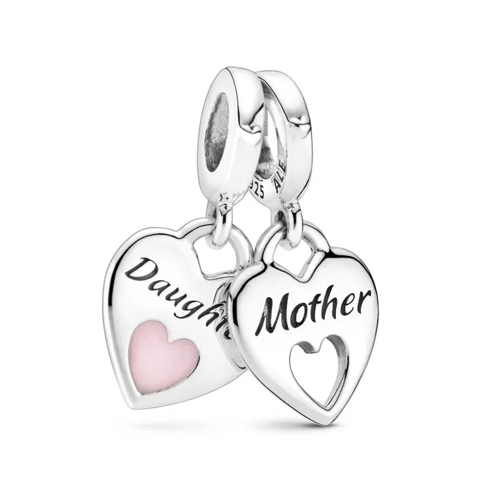 Pandora MotherDaughter Split Charm Pandora Charm Necklaces