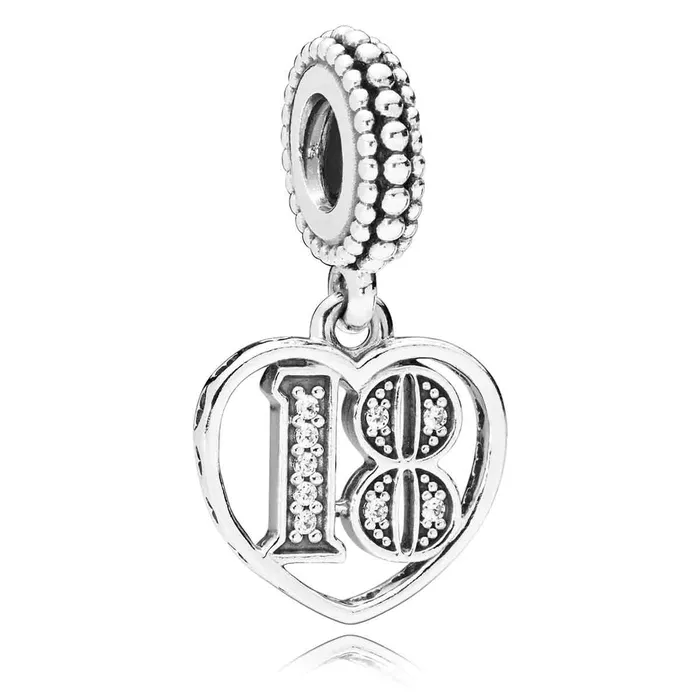 Pandora Pandora 18 Years of Love Dangle Charm Charm Necklaces