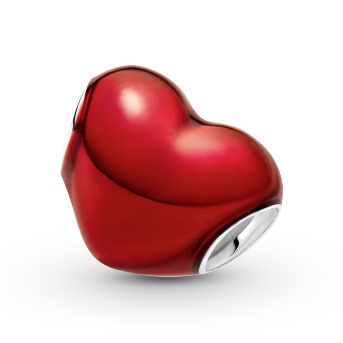 Pandora Pandora Metallic Red Heart Charm Charm Necklaces