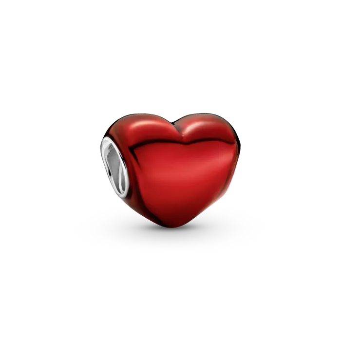 Pandora Pandora Metallic Red Heart Charm Charm Necklaces Pandora Pandora Metallic Red Heart Charm Charm Necklaces