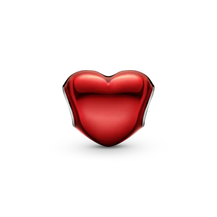 Pandora Pandora Metallic Red Heart Charm Charm Necklaces Pandora Pandora Metallic Red Heart Charm Charm Necklaces