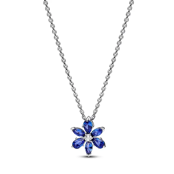 Pandora Sparkling Blue Herbarium Cluster Pendant Necklace Necklaces