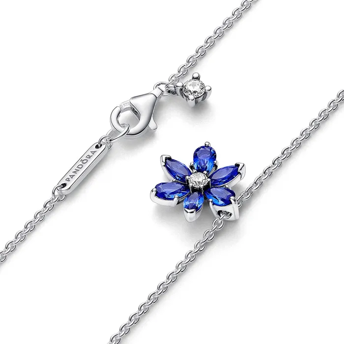 Pandora Sparkling Blue Herbarium Cluster Pendant Necklace Necklaces