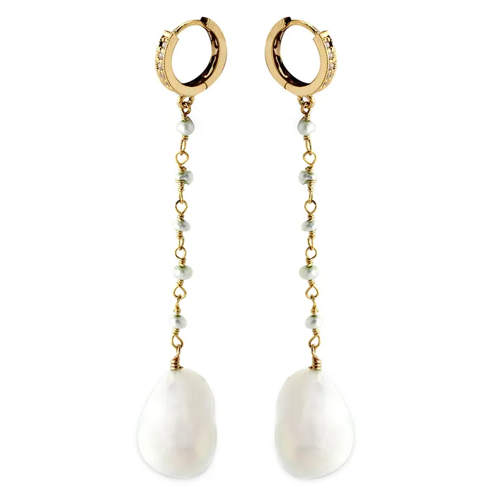 Pearl Pendulum Earrings 343184 Elisa Ilana Earrings