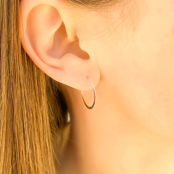 PreStyled Sets Hoops By Hand 14K White Gold Hammered Mini Hoops 20mm PreStyled Sets Hoops By Hand 14K White Gold Hammered Mini Hoops 20mm