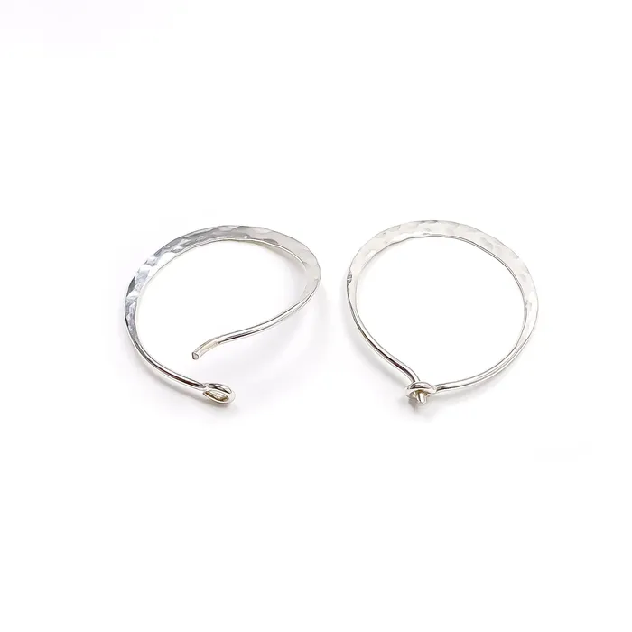 PreStyled Sets Hoops By Hand 14K White Gold Hammered Mini Hoops 20mm PreStyled Sets Hoops By Hand 14K White Gold Hammered Mini Hoops 20mm