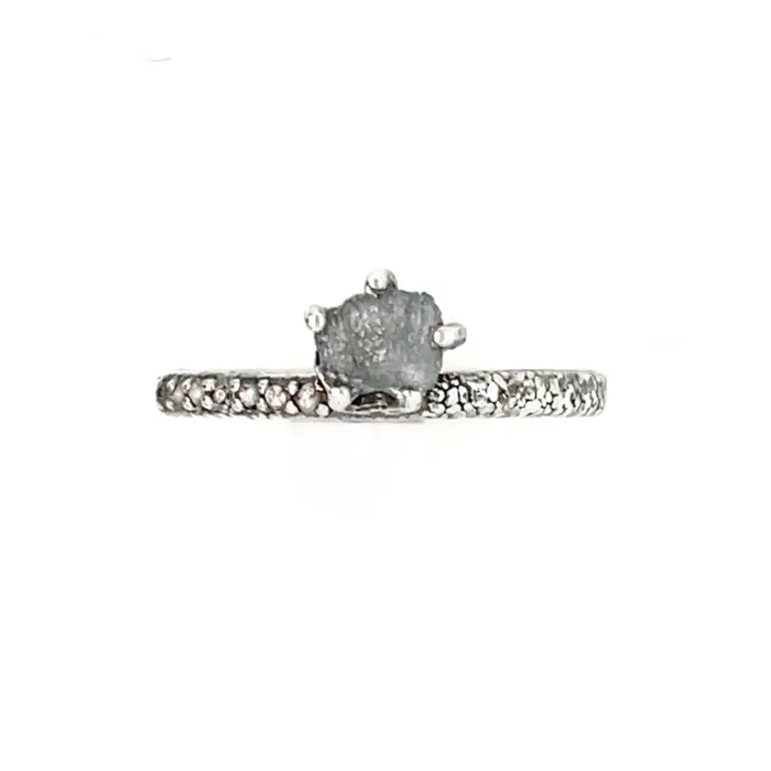 Rings Emily Amey Jewelry Raw Diamond Kindling stacking ring number 2 in Sterling silver Rings Emily Amey Jewelry Raw Diamond Kindling stacking ring number 2 in Sterling silver
