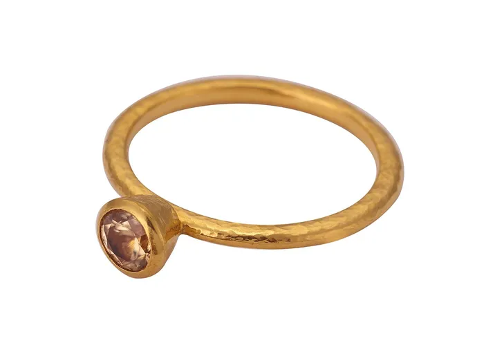 Rings GG GOLD OOAK GURHAN Prism Gold Sphene Stacking Ring 5mm Round