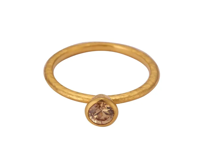 Rings GG GOLD OOAK GURHAN Prism Gold Sphene Stacking Ring 5mm Round