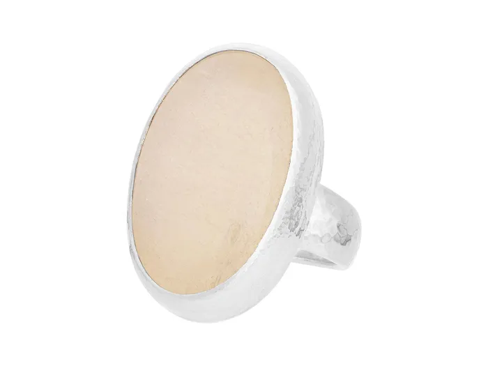 Rings GG SILVER CLR GURHAN Galapagos Sterling Silver Moonstone Cocktail Ring 28x17mm Oval Gold Accents Rings GG SILVER CLR GURHAN Galapagos Sterling Silver Moonstone Cocktail Ring 28x17mm Oval Gold Accents