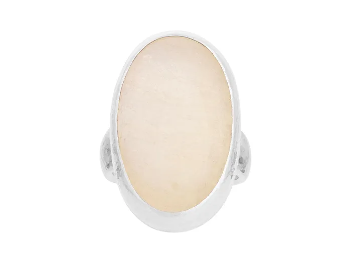 Rings GG SILVER CLR GURHAN Galapagos Sterling Silver Moonstone Cocktail Ring 28x17mm Oval Gold Accents