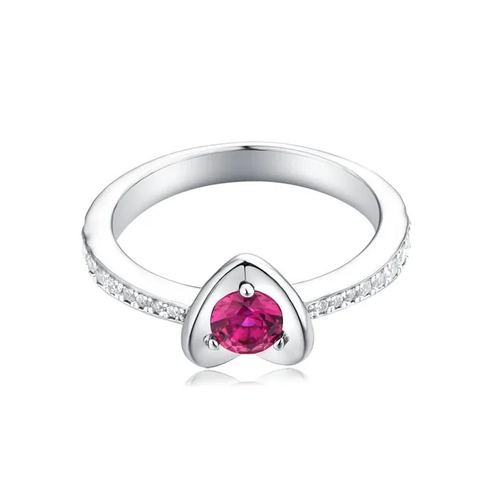 Rings Heart Shape Silver Engagement Ring for Women sparklingselections