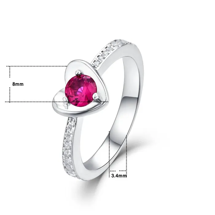 Rings Heart Shape Silver Engagement Ring for Women sparklingselections