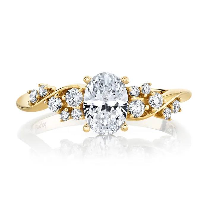 Rings Parade Twist Band w Round Diamonds Oval Center Engagement Ring Parade Designs